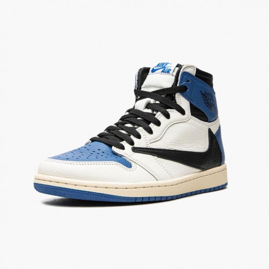 Cheap Air Jordans 1 High OG SP Fragment x Travis Scott Sail/Black-Military Blue-Shy Pink DH3227-105