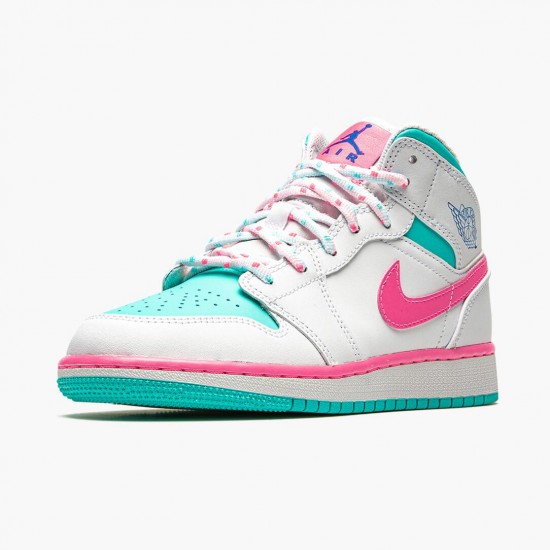 Cheap Air Jordans 1 Mid Digital Pink WhiteDigital Pink Aurora Gree 555112-102