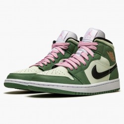 Cheap Air Jordans 1 Mid SE Dutch Green Dutch Green/Black/Barely Green/Arctic Pink CZ0774-300