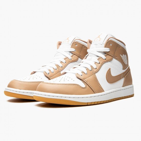 Cheap Air Jordans 1 Mid Tan Gum Tan/White/Gum 554724-271