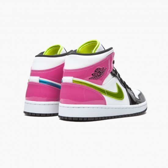 Cheap Air Jordans 1 Mid White Black Cyber Pink  White/Black/Cyber Pink CZ9834-100