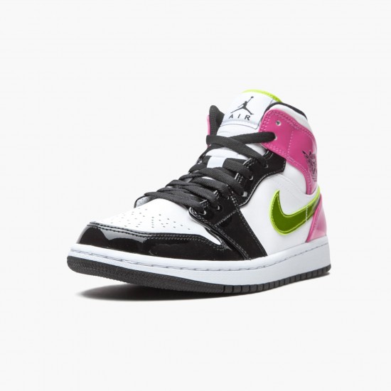 Cheap Air Jordans 1 Mid White Black Cyber Pink  White/Black/Cyber Pink CZ9834-100