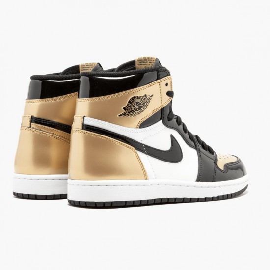 Cheap Air Jordans 1 Retro Gold Toe Black/Metallic Gold/Summit Whi 861428-007