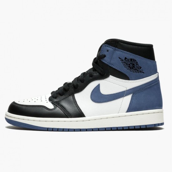 Cheap Air Jordans 1 Retro High Blue Moon Summit White/Blue Moon-Black 555088-115