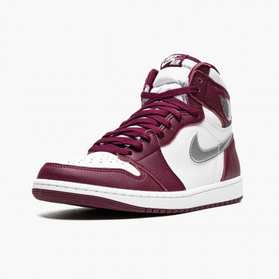 Cheap Air Jordans 1 Retro High OG Bordeaux Bordeaux/White/Metallic Silver 555088-611