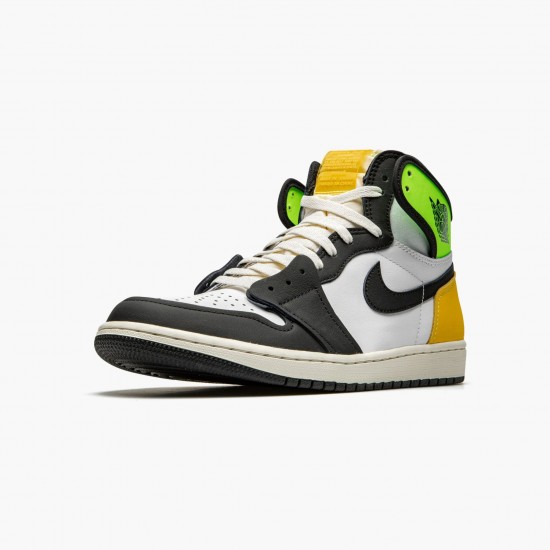 Cheap Air Jordans 1 Retro High White Black Volt University Gold White/Black-Volt-University Gold 555088-118