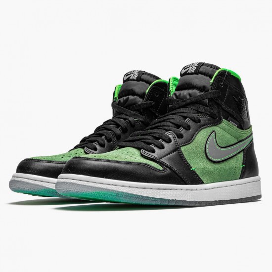 Cheap Air Jordans 1 Retro High Zoom Zen Green Black/Black Tomatillo Rage Gre CK6637-002