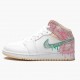 Cheap Air Jordans 1 Mid SE GS Ice Cream White/Arctic Punch/Pale Vanilla/Green Glow DD1666-100