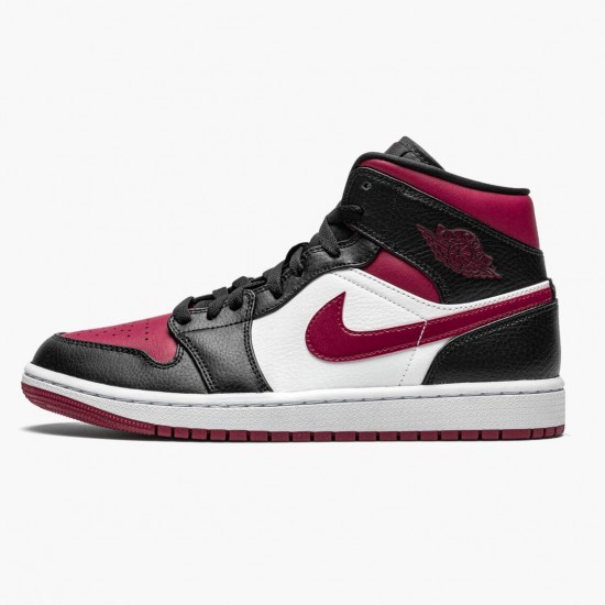 Cheap Air Jordans 1 Mid Bred Toe Black/Gym Red/White  554724-066