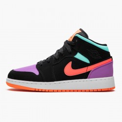 Cheap Air Jordans 1 Mid Candy Black/Total Orange 554725-083