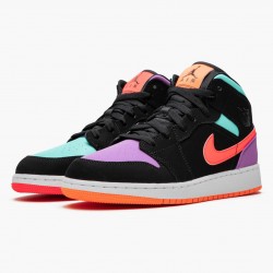 Cheap Air Jordans 1 Mid Candy Black/Total Orange 554725-083