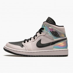 Cheap Air Jordans 1 Mid Dirty Powder Iridescent Barely Rose/Black/Multi  BQ6472-602