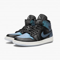 Cheap Air Jordans 1 Mid Iridescent Black Black/Pale Ivory/Multi Color  BQ6472-009