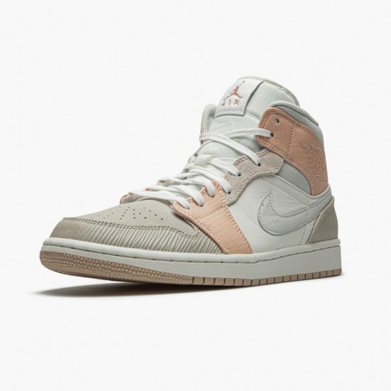 Cheap Air Jordans 1 Mid Milan Sail/Light Bone String Shimmer  CV3044-100