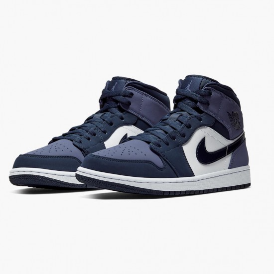 Cheap Air Jordans 1 Mid Sanded Purple Obsidian/Sanded Purple/White  554724-445