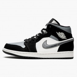 Cheap Air Jordans 1 Mid Satin Grey Toe Black/Anthracite Sail  852542-011