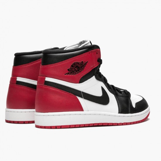 Cheap Air Jordans 1 Retro High Black Toe White/Black/Gym Red 555088-184