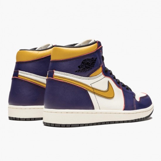 Cheap Air Jordans 1 Retro High OG Defiant SB LA to Chicago Purple/Sail University Gold Bl  CD6578-507