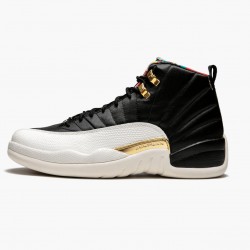 Cheap Air Jordans 12 Retro 2019 CNY Chinese New Year Black/Sail-Metallic Gold-True Red CI2977-006