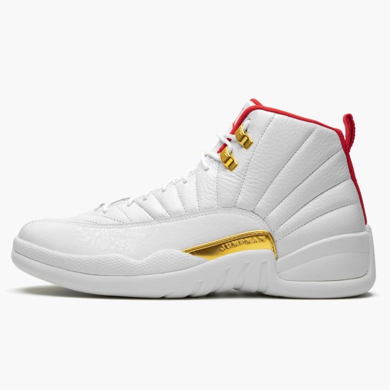 Cheap Air Jordans 12 Retro FIBA White/University Red/Metallic 130690-107