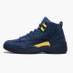 Cheap Air Jordans 12 Retro Michigan College Navy/Amarillo BQ3180-407