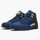 Cheap Air Jordans 12 Retro Michigan College Navy/Amarillo BQ3180-407