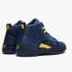 Cheap Air Jordans 12 Retro Michigan College Navy/Amarillo BQ3180-407