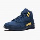 Cheap Air Jordans 12 Retro Michigan College Navy/Amarillo BQ3180-407