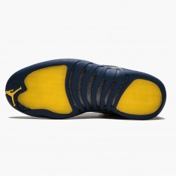 Cheap Air Jordans 12 Retro Michigan College Navy/Amarillo BQ3180-407