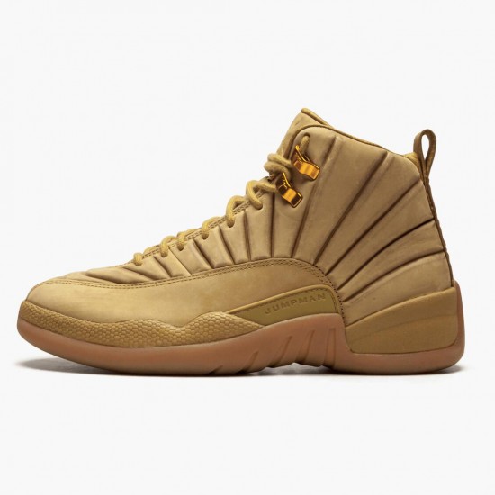 Cheap Air Jordans 12 Retro PSNY Wheat Wheat/Wheat Gum/Light Brown AA1233-700