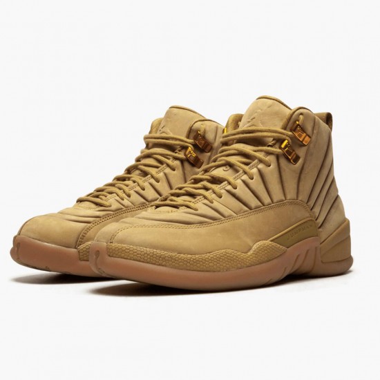 Cheap Air Jordans 12 Retro PSNY Wheat Wheat/Wheat Gum/Light Brown AA1233-700