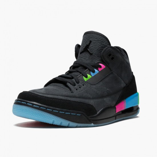 Cheap Air Jordans 3 Retro Quai54 Black/Black Electric Green AT9195-001