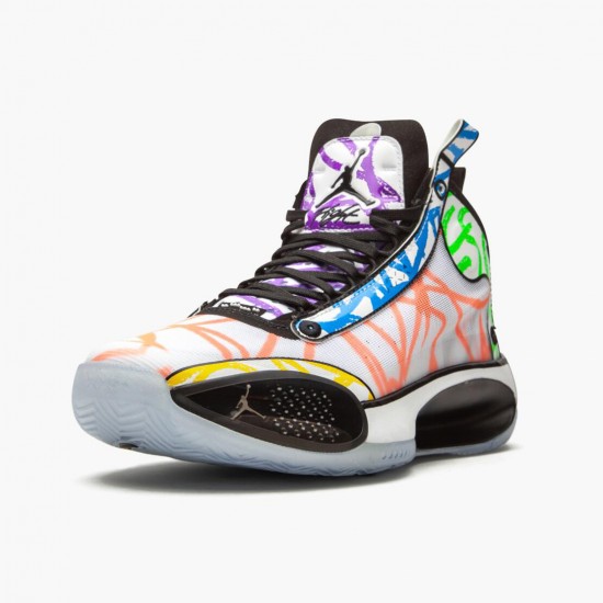 Cheap Air Jordans 34 Zion Williamson Coloring Book White/Black/Multi Color DA1897-100