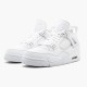 Cheap Air Jordans 4 Retro Pure Money White/Metallic Silver 308497-100