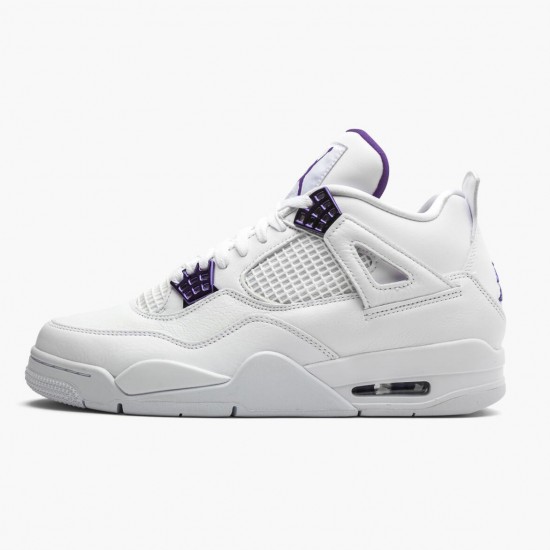 Cheap Air Jordans 4 Retro Purple Metallic White/Metallic Silver/Court Purple CT8527-115