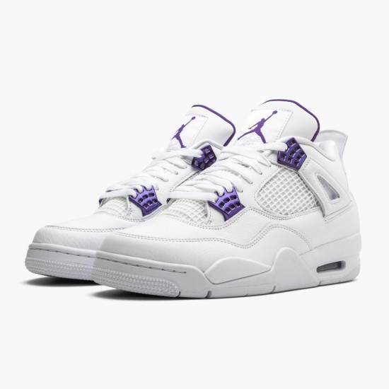 Cheap Air Jordans 4 Retro Purple Metallic White/Metallic Silver/Court Purple CT8527-115