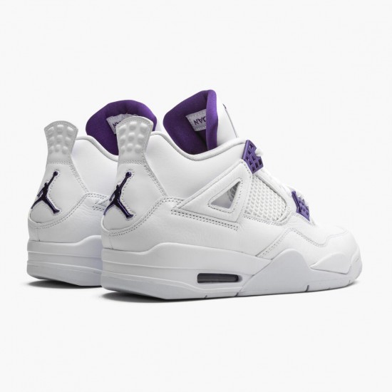 Cheap Air Jordans 4 Retro Purple Metallic White/Metallic Silver/Court Purple CT8527-115