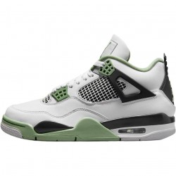 Cheap Air Jordans 4 Retro White Oil Green Dark Ash White/Seafoam/Dark Ash/Neutral Grey AQ9129-103