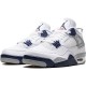 Cheap Air Jordans 4 Midnight Navy White/Midnight Navy/Light Smoke Grey-Fire Red DH6927-140