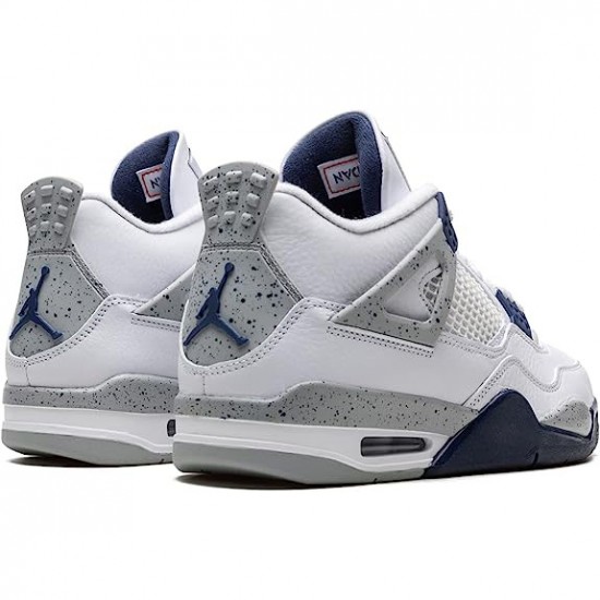 Cheap Air Jordans 4 Midnight Navy White/Midnight Navy/Light Smoke Grey-Fire Red DH6927-140