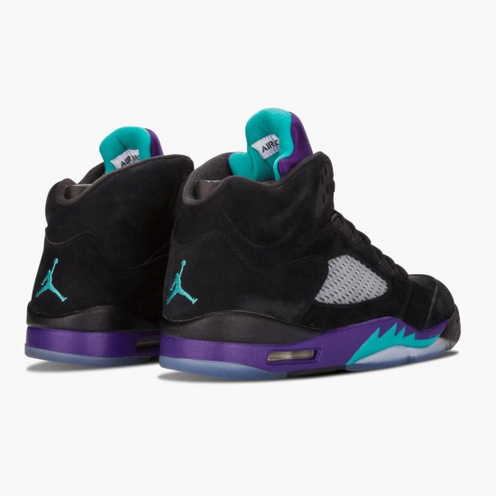 Cheap Air Jordans 5 Retro Black Grape Black/New Emerald Grape Ice  136027-007