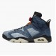 Cheap Air Jordans 6 Retro Washed Denim Black Sail/Varsity Red/Black 384664-060