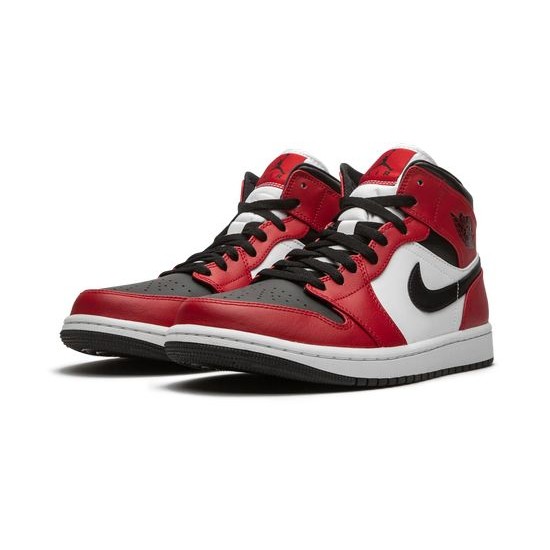 Cheap Air Jordans 1 Mid "Chicago Black Toe" BLACK/GYM RED-WHITE Mens 554724 069