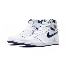 Cheap Air Jordans 1 Retro "Metallic Navy" WHITE/MIDNIGHT NAVY Mens 555088 106