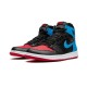 Cheap Air Jordans 1 High UNC to Chicago BLACK/DARK POWDER BLUE/GYM RED Womens CD0461 046