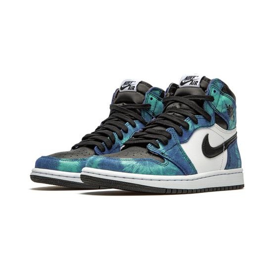 Cheap Air Jordans 1 High WMNS "Tie-Dye" WHITE/BLACK-AURORA GREEN Womens CD0461 100