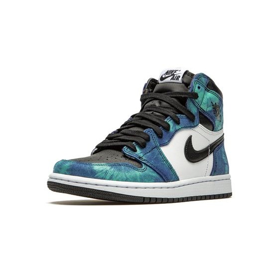 Cheap Air Jordans 1 High WMNS Tie-Dye WHITE/BLACK-AURORA GREEN Womens CD0461 100