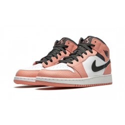 Cheap Air Jordans 1 Mid Pink Quartz PINK QUARTZ/DK SMOKE GREY Youth 555112 603