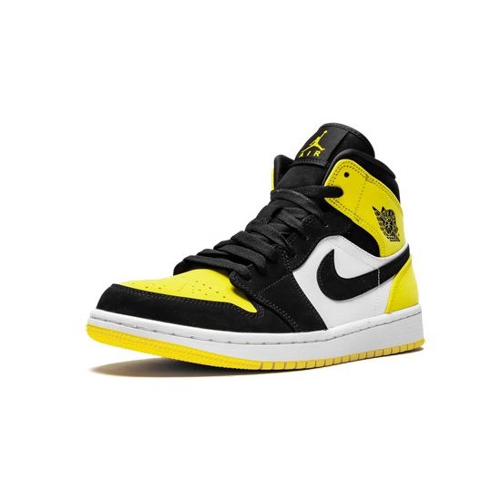 Cheap Air Jordans 1 Mid Yellow Toe BLACK/BLACK-TOUR YELLOW Mens 852542 071