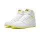 Cheap Air Jordans 1 Retro High "First Class Flight" WHITE/DYNAMIC YELLOW-BLACK Youth 575441 170